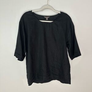 Tommy Bahama Black Linen Top